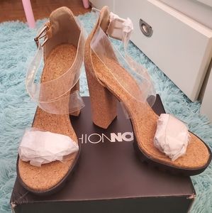 Size 6.5 Fashion Nova cork sandals
